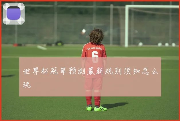 世界杯冠军预测最新规则须知怎么玩